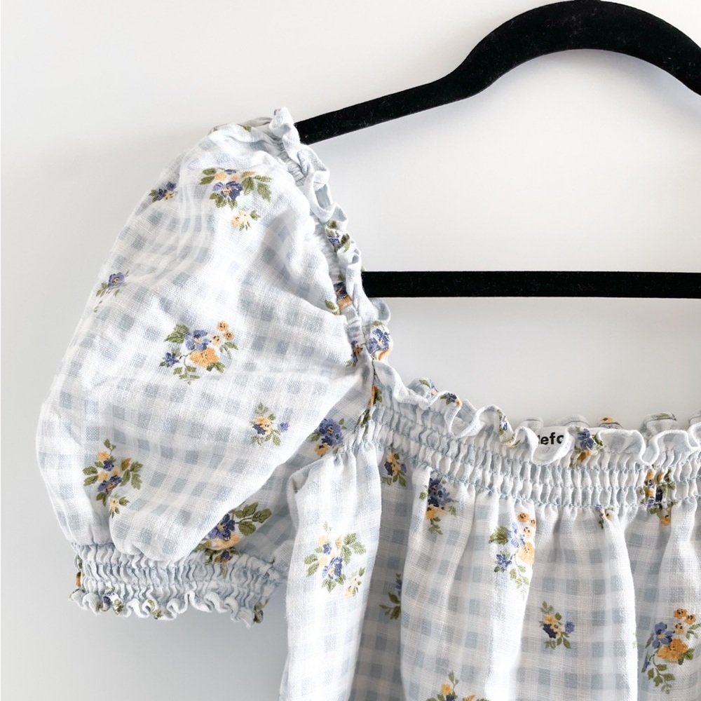 Reformation Blue and Yellow Floral Mini Dress - Picture 14 of 15